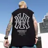 Camiseta sin mangas europea y americana para hombre de verano delgada talla grande holgada baloncesto moderna ins chaleco deportivo para exterior chaleco de manga corta