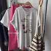 Camiseta Blanca de Manga Corta de Algodón Puro Estilo Holgado y Relajado Estilo Americano para Mujer Verano 2026 Nuevo Diseño Top de Manga Media de Nicho