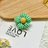 Novo Estilo Coreano Tecido Enchimento de Algodão Xadrez Flor de Sapato de Cinco Pétalas Acessórios diy Acessórios para Headwear Infantil Grampo de Cabelo Bolsa Chapéu