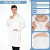 Jaleco branco, de manga longa, para estudantes, médicos, equipe médica masculina, enfermeiros, jaleco branco de inverno