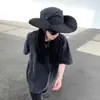 Sombrero de ala ancha con cordón estilo japonés para senderismo al aire libre para mujer, Sombrero de sol de verano con protección solar y bloqueo UV, Sombrero de mezclilla para senderismo para hombre