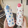 Termo con Tapa de Paja de Frutas Frescas y Coloridas Moda para Damas Acero Inoxidable con Vacío Taza de Estudiante Taza Portátil de Mano