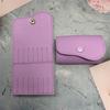Bolsa de almacenamiento con cabezal de pulido de cuero de 10 colores, con borde transfronterizo, rosa, morado, naranja y blanco, con 37 agujeros para herramientas de decoración de uñas, bolsa de exhibición con acabado