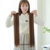 Pelucas de Comercio Exterior, Cabello Largo Liso Europeo y Americano, Extensiones Sintéticas de Clip de Una Pieza, Fibra de Alta Temperatura, Extensiones de Cabello Transpirables, Venta al por Mayor desde el Fabricante