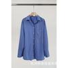 23 primavera nuevo simple sin planchar solapa suave casual moda holgada chic bolsillo manga larga camisa camisa para mujer