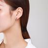 Aretes brillantes en forma de C de plata esterlina s925 para mujer, aretes minimalistas japoneses y coreanos, temperamento, populares en línea, ins, en vivo, explosivos, joyería para la oreja