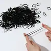 Elástico pequeno acessórios de cabelo preto puro alta elasticidade estilo fragrância pequena faixa de cabelo fina pequena ultrafina conjunto para uso diário em casa