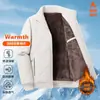 Chaqueta de Algodón para Hombre Transfronteriza 2026 Nuevo Estilo Otoño e Invierno con Cuello Alto, Forro Polar, Patrón de Diamantes, Abrigo de Algodón Cálido y Resistente al Frío al por Mayor