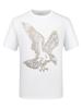 Camiseta de Manga Corta para Hombre Estilo Europeo Tendencia Caliente Ropa con Diamantes Águila para Hombre Holgada Camisa Social Talla Grande
