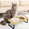 Suporte de Alimentação de Bambu para Pets no Atacado da Fábrica de Origem, Comedouro Elevado para Pets, Tigela de Comida e Água, Suporte de Refeição Universal para Gatos e Cachorros