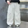 Pantalones Cargo con Bolsillo con Cremallera Estilo Primavera y Otoño para Niños 2026 Nuevo Otoño Estilo Coreano Fresco Casual para Bebé Pantalones Largos