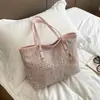Nova bolsa de ombro chique estilo coreano versátil 2026, bolsa de axila, bolsa de mão de xadrez de grande capacidade para mulheres