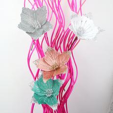 Novo estilo de simulação de flanela para decoração de casa de flores de Natal, adereços de casamento, simulação de tiro de flores de flanela em pó de ouro, adereços de flores