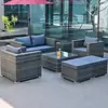 Sofá de Ratán para Exteriores, Impermeable, Protección Solar, Ocio, Silla Doble de Ratán de Hierro Forjado, Juego de Muebles para Exteriores, Balcón, Aire Libre