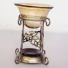 Estufa de Aromaterapia de Hierro Lámpara de Aceite Esencial para Velas Grandes Lámpara de Aromaterapia Estufa de Aceite Esencial Marrón Estufa de Incienso Platillo