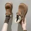 Nuevos Zapatos de Invierno 2025 Birkenstock Slip-On para Mujer, que Aumentan la Altura, Calientes para Exteriores, de Algodón de Doble Capa con Suelas Gruesas y Forro de Felpa, Botas de Nieve