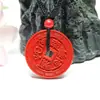 Colar com Pingente de Guanyin em Sandalo Vermelho e Cinábrio Guan Yu Fábrica de Joias Atacado Transmissão ao Vivo Dropshipping S2051305