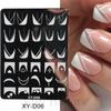 Placa de aço nova para nail art transfronteiriça Linhas geométricas francesas Irregular Sorriso Ferramentas de impressão para nail art em aço inoxidável