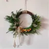 Kit de Manualidades Navideñas Estilo Rústico Americano, incluye materiales para hacer coronas, adecuado para jardines de infancia, floristerías y decoraciones de puertas interiores