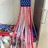 Nuevo Señal de Puerta con Bandera del Día de la Independencia Decoración Fiesta Pared Tiras de Tela Roja y Blanca Guirnalda de Banderines Estrella Decoración
