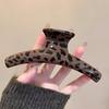 Clip de agarre con estampado de leopardo grande de alta calidad, estilo retro, sencillo, para el cabello, con forma de disco, popular en Internet, para la parte posterior de la cabeza, con volumen, clip de tiburón multitemperamento.
