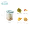 Contenedores Cuadrados Transparentes Sellados para Almacenamiento de Mascotas para Cocina, a Prueba de Humedad, Apilables, Adecuados para Almacenar Granos, Bocadillos y Frutas Secas