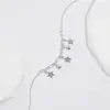 Tobillera con Colgante de Estrella Nueva de Producto Transfronterizo de Amazon Cadena de Clip de Papel Cadena Delgada Tobillera de Empalme Joyería de Moda Regalo para Mujer