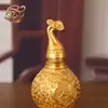 Adorno de Calabaza Hueca de Latón Hongda con Parte Superior Abierta para Decoración del Hogar, Calabaza de Latón Estilo Chino para Decoración de Entrada