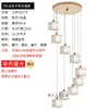 Lámpara de araña para escalera, lámpara colgante larga, luz LOFT dúplex de lujo moderno minimalista nórdico para sala de estar, lámpara giratoria de cristal de moda
