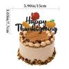 Tarjeta de pastel decorativa con temática de Acción de Gracias transfronteriza con calabaza y hoja de arce Tarjeta de pastel de FELIZ Acción de Gracias