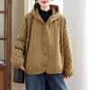 Inverno Novo Estilo Retrô Poá Estampado Acolchoado Algodão Casaco Solto Casual com Capuz Casaco de Algodão Atacado
