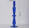 Venta al por mayor, candelabro creativo de vidrio de colores retro, candelabro de lujo para decoración de mesita de noche, vela, accesorios para cenas