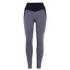 Leggings esportivas de yoga de cor contrastante novas para Europa e Estados Unidos, cintura alta, elástico nos quadris, calças justas, grande quantidade em estoque