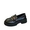 Zapatos de Cuero de Suela Blanda Estilo Británico Modelo Primavera 2026 Elegantes Mocasines Negros sin Cordones Cómodos para Mujer