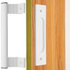 Manija blanca de puerta de granero transfronteriza, manija de empujar y tirar para puerta de madera, manija de madera de montaje en superficie para puerta grande, manija para puerta doble, fácil de instalar