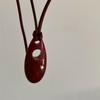 Corea del Sur Oni Ins Blogger Mismo Estilo Angora Rojo Collar con Colgante para Mujer Nuevo Sentido del Diseño Cadena Larga de Lana