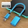 Cabo Adaptador OTG Tipo-C Metal Trançado USB Fêmea para Tipo-C Conversor Adaptador de Dados de Carregamento para Pen Drive