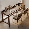Escritorio Doble de Madera Maciza Contra la Pared Mesa Larga Hogar Simple Moderno Escritorio de Escritura para Estudiantes Mesa de Estudio Escritorio de Computadora para Oficina