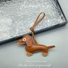 En stock PU Dachshund Dog Bag Colgante Lindo Ruth Mismo Cuero Cachorro Llavero Colgante de Coche DIY Colgante