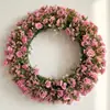 Nova guirlanda artificial de rosas brancas e vermelhas transfronteiriça para decoração de feriado, pendente de porta de casa para o Dia dos Namorados