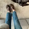 Versión de Piel de Vaca~Zapatos de Cuero Pequeños con Suela Gruesa Estilo Británico para Mujer Retro Tacón Grueso Zapatos de Salón Slip-on Zapatos Perezosos Mocasines Universitarios
