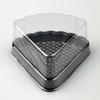 Caja triangular para pastel de luna con tapa negra, para postre, helado y pastel de luna.