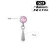 Accesorios Transfronterizos de Aleación de Titanio F136 Colgante Gota de Agua Cono Puntiagudo Multicolores Labios Uñas Pendientes Accesorios Joyería de Perforación Extraíble