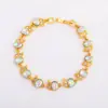 Pulsera de Joyería Colorida con Forma de Luna Nueva Zircón Siete Colores Joyería de Mano Europea y Americana Múltiples Colores Disponibles Pulsera para Mujer