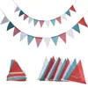 Banderines Triangulares de Colores Imitación Lino Banderines Triangulares de Colores Decoración de Boda Europea Bandera de Fiesta Diseño de Lugar Banderines Decorativos