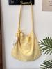 4481 Amarelo Leve Ondas Pontilhadas Verão Grande Capacidade Pequena Fresca Ombro Moda Bolsa Feminina Bolsa de Pano Transversal Bolsa de Axila