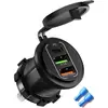 Modificación de motocicletas transfronteriza: añadir un cargador de coche con PD+ doble QC carga rápida independiente, tres puertos, 12-24V universal
