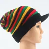 Popular Gorro de Lana con Capucha Reggae Jamaicano Cálido Suéter Largo de Punto Arcoíris con Rayas de Colores