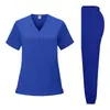 Roupas Médicas Personalizadas, Camisetas V-Neck Absorventes de Suor com Etiquetas de Nome Bordadas, Uniformes para Centros de Cuidados Pós-Parto, Produção em Lotes Pequenos com Prova Grátis