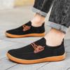 Zapatos Casuales de Punto Fly de Nuevo Estilo Transfronterizo Personalizado, Zapatos Slip-On Cómodos y Transpirables para Hombre, Punta Ancha, Slip-On, Primavera y Otoño, Talla Grande, Horma Ancha